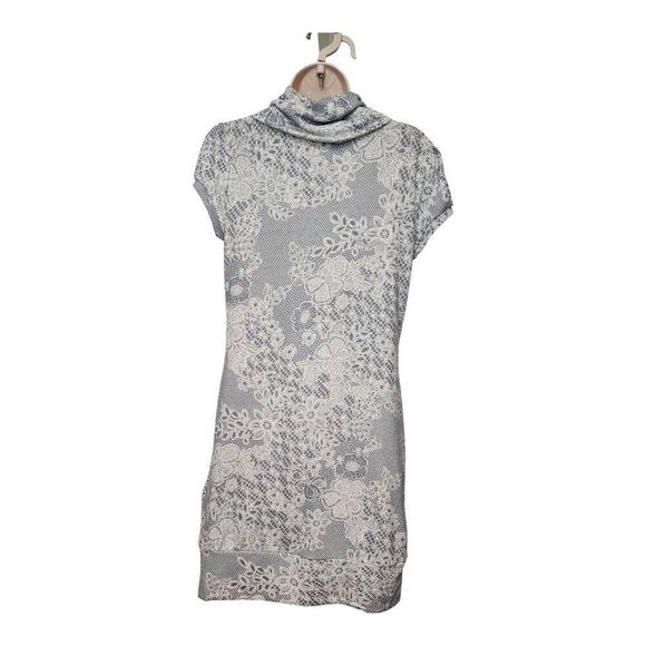 Decree Gray Lace Print Cowl Neck Dress Size Large - Picture 3 of 8